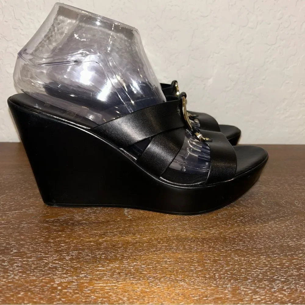 Italian Shoemakers Slip On slide Wedge Sandal Shoes